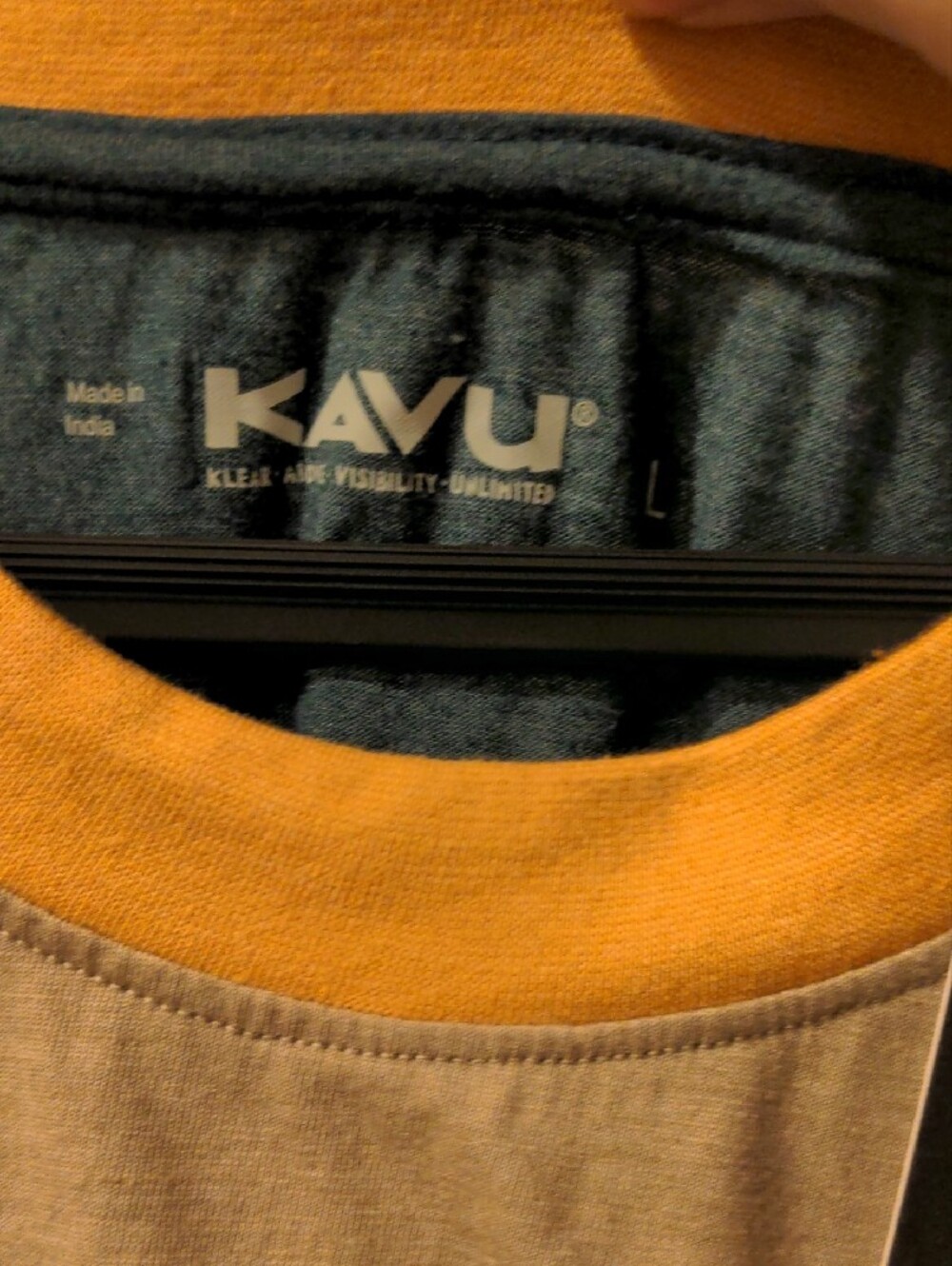 Kavu Teal, Tan & Mustard Colorblock Pocket T-Shirt Dress - Picture 3 of 4